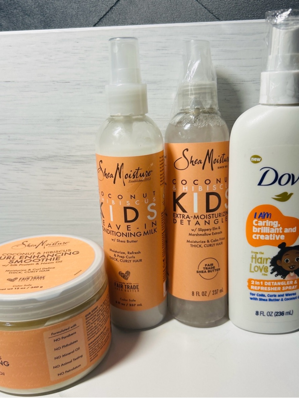 SheaMoisture & Dove Kids Curl Enhancing and Detangling Bundle 4 piece